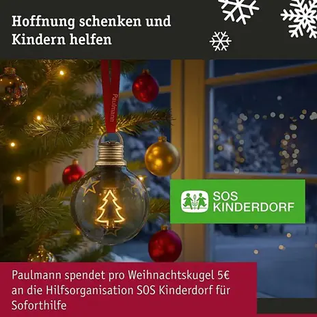 Paulmann LED-Weihnachtskugel Glas/Kunststoff Weihnachtsbaum Ø 10 cm braun/gold