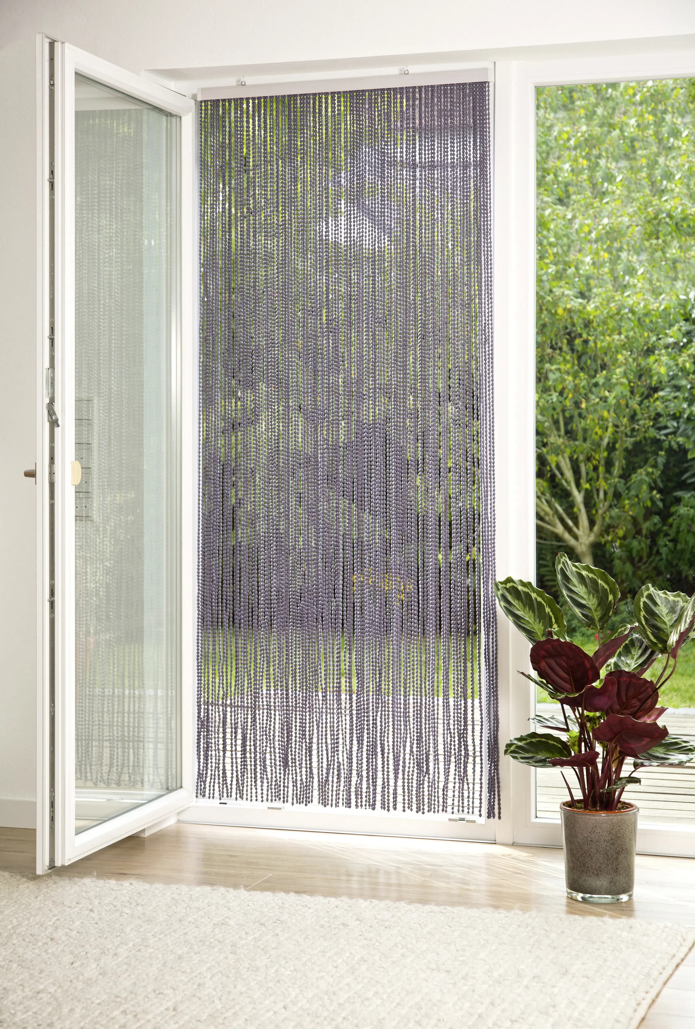 Conacord Deko-Vorhang Bead dunkelgrau, 90 x 200 cm