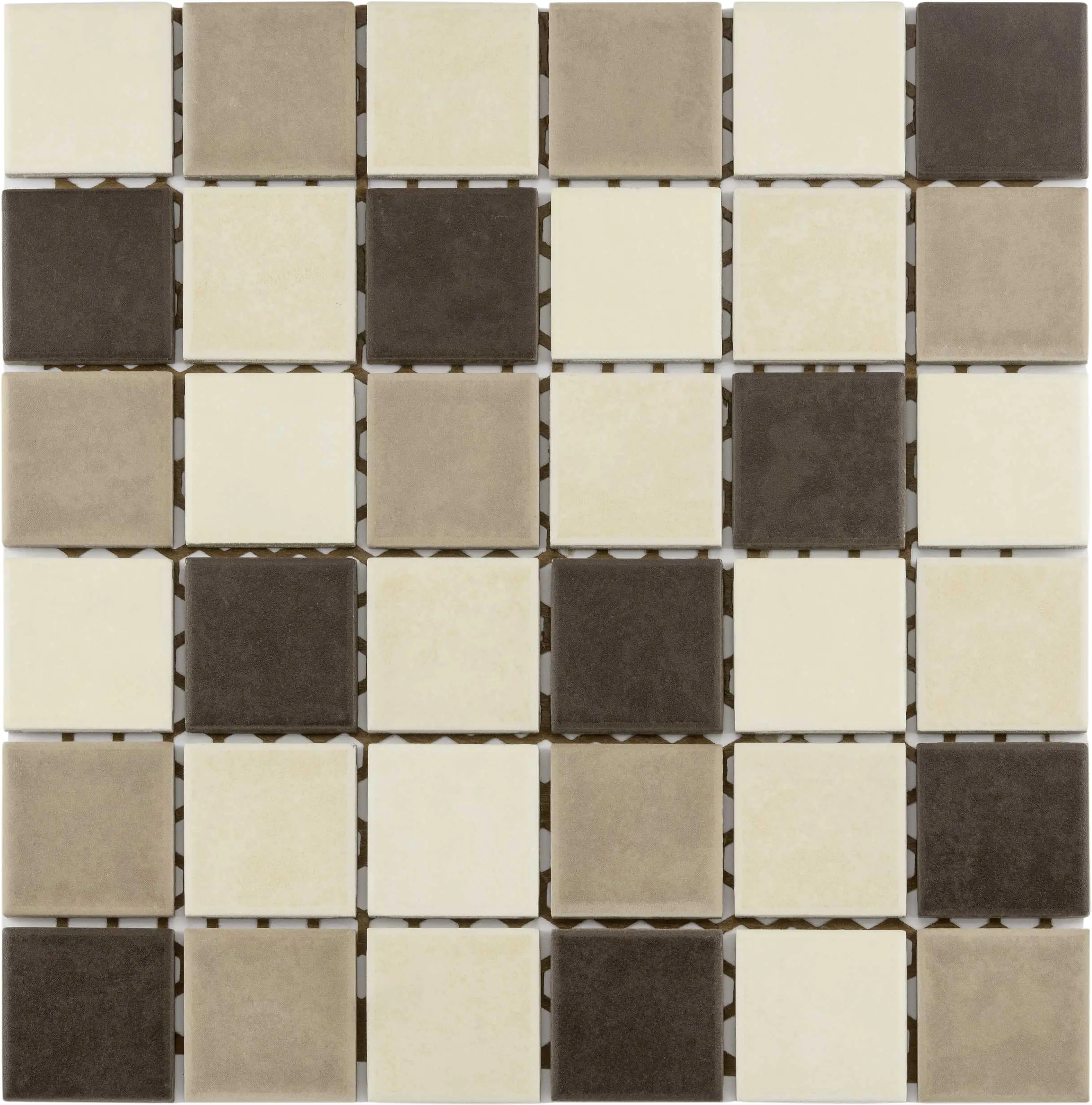 Mosaikfliese Maxi 30 x 30 cm cappuccino-braun Steinmaß: ca. 4,7 x 4,7 cm