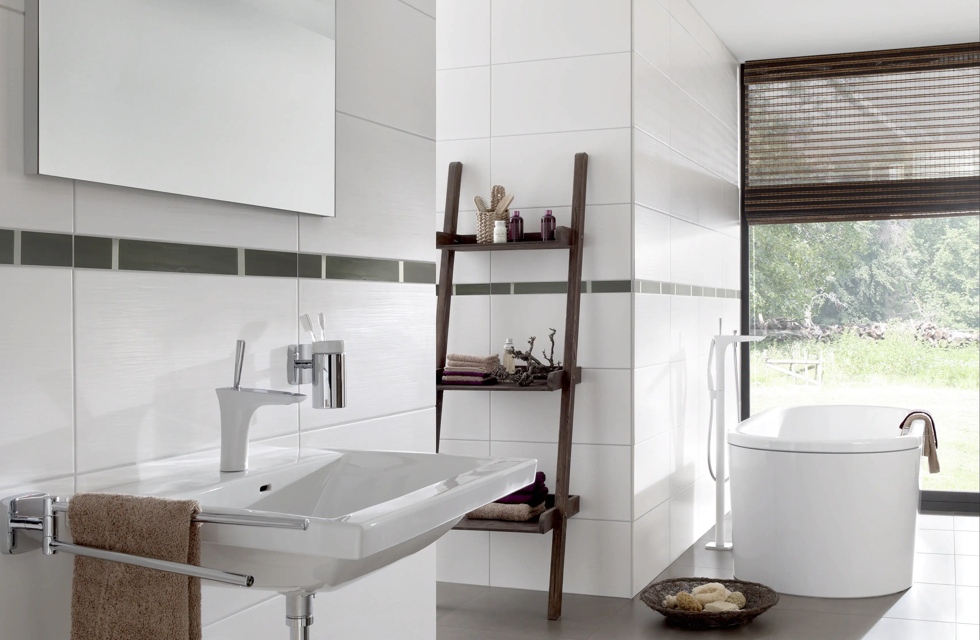 Wandfliese Wood 30 x 60 cm weiß