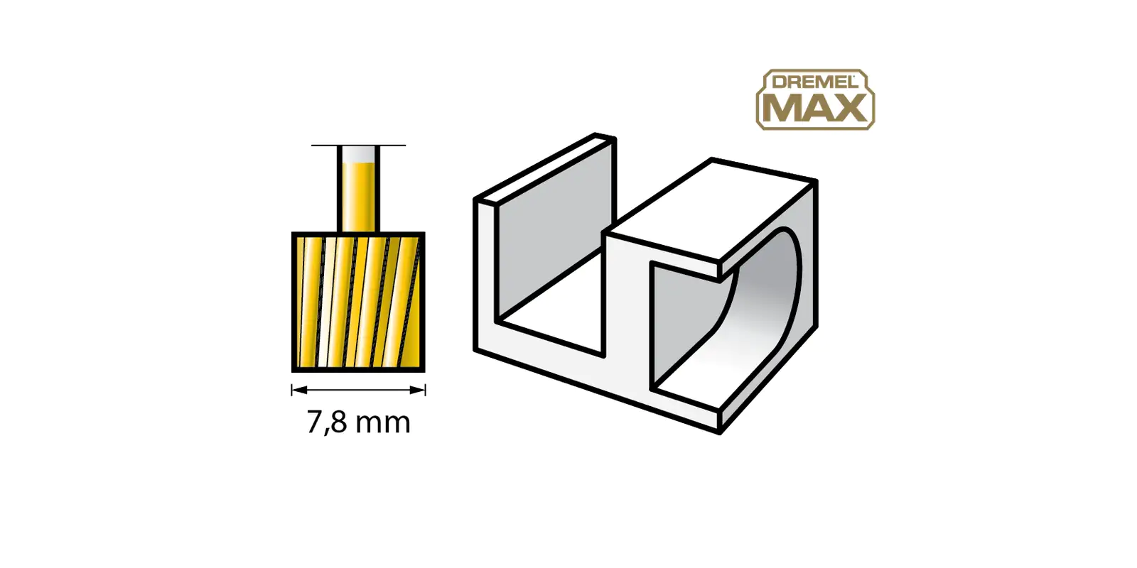 Dremel Max Hochgeschwindigkeits-Fräsmesser zylindrisch Ø 7,8 mm 115DM 2 Stück Dremel Max Hochgeschwindigkeits-Fräsmesser zylindrisch Ø 7,8 mm 115DM 2 Stück