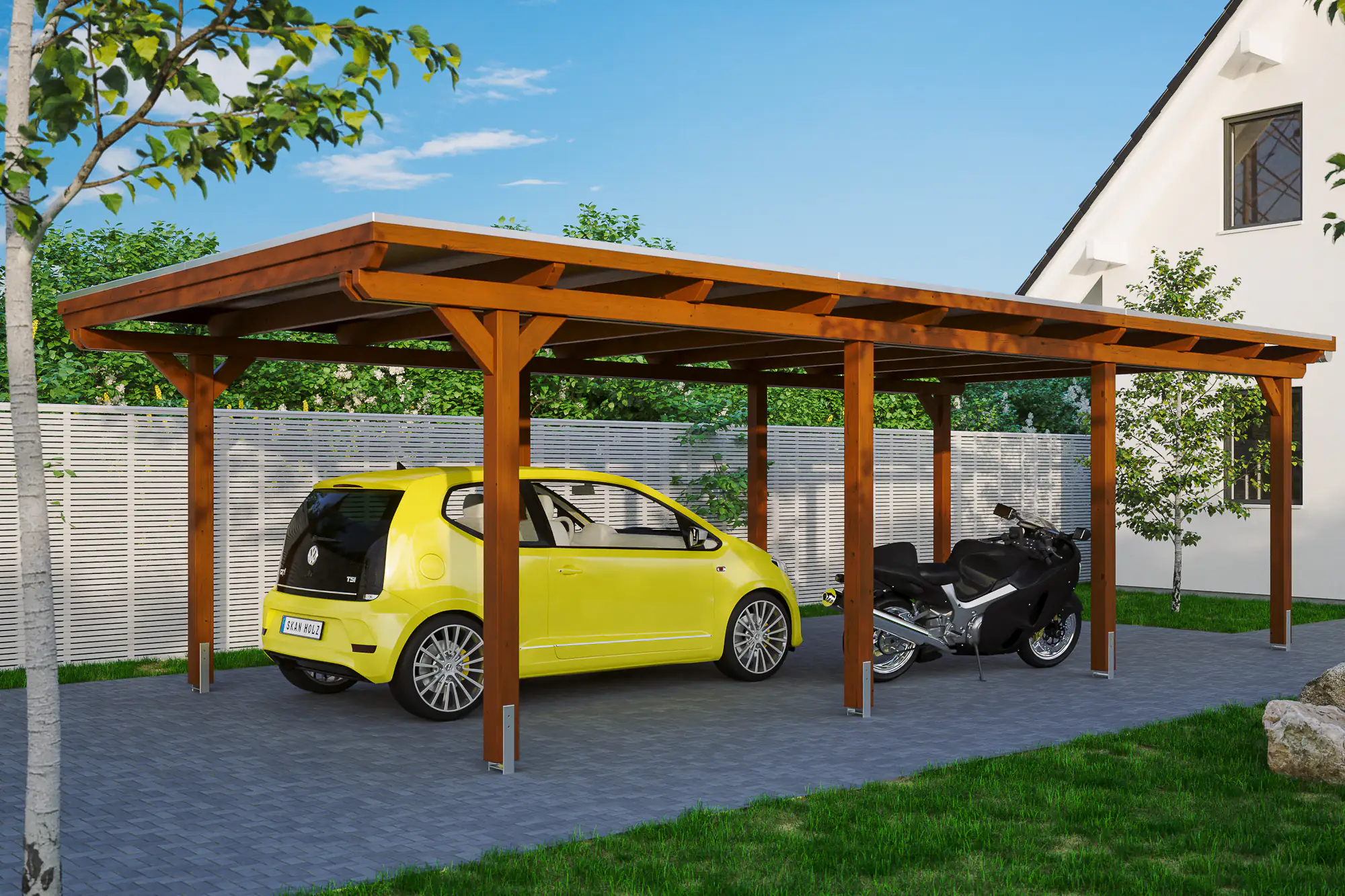4018211022397 SKAN HOLZ Carport Emsland 404 x 846 cm mit Aluminiumdach