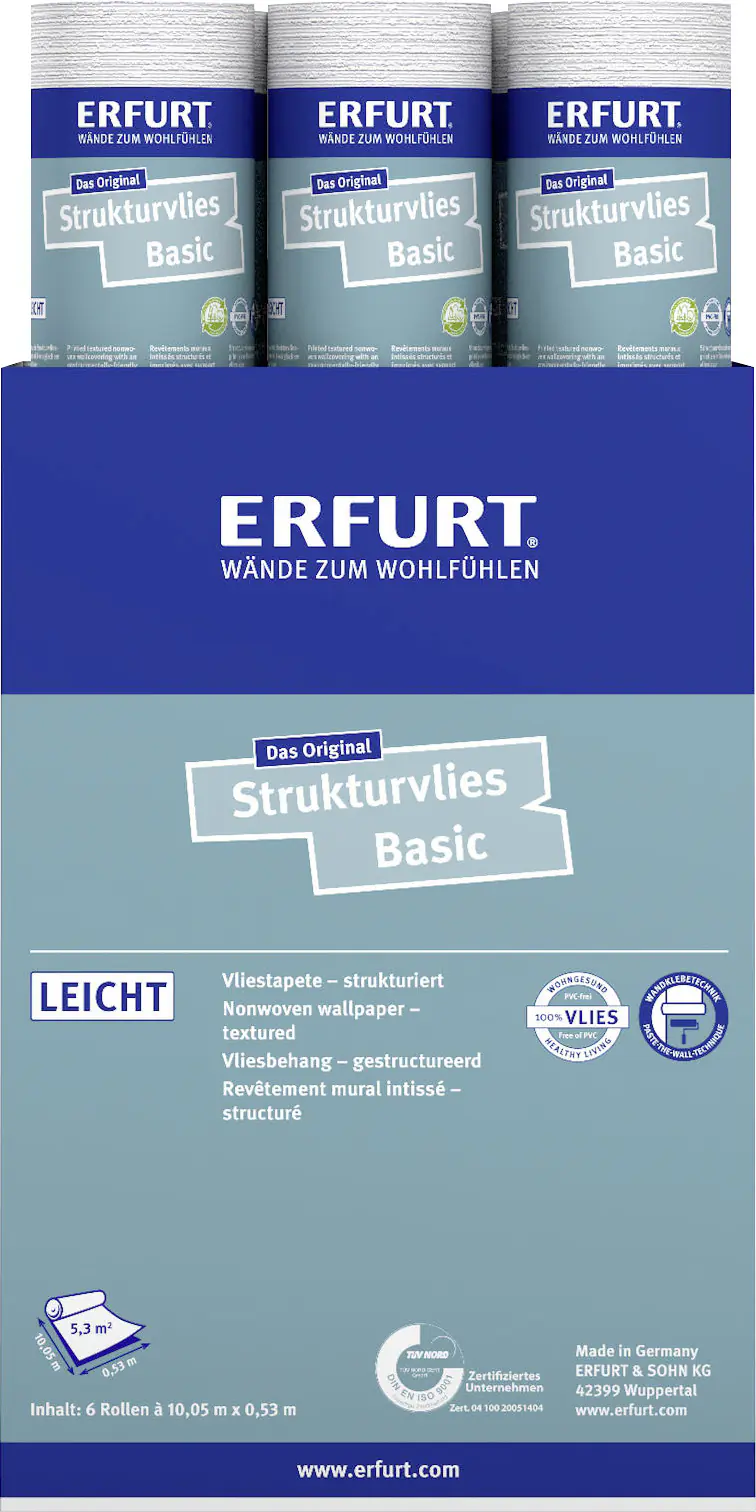 Erfurt Vliestapete Basic 402 weiß 10,05 x 0,53 m