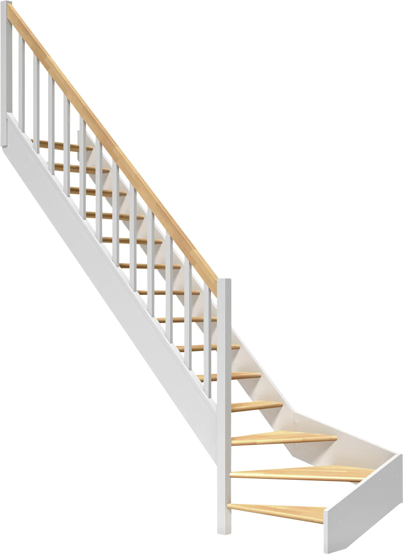 Dolle Raumspartreppen Paris 1/4-gew. Buche weiß inkl. Geländer Dolle Raumspartreppen Paris 1/4-gew. Buche weiß inkl. Geländer