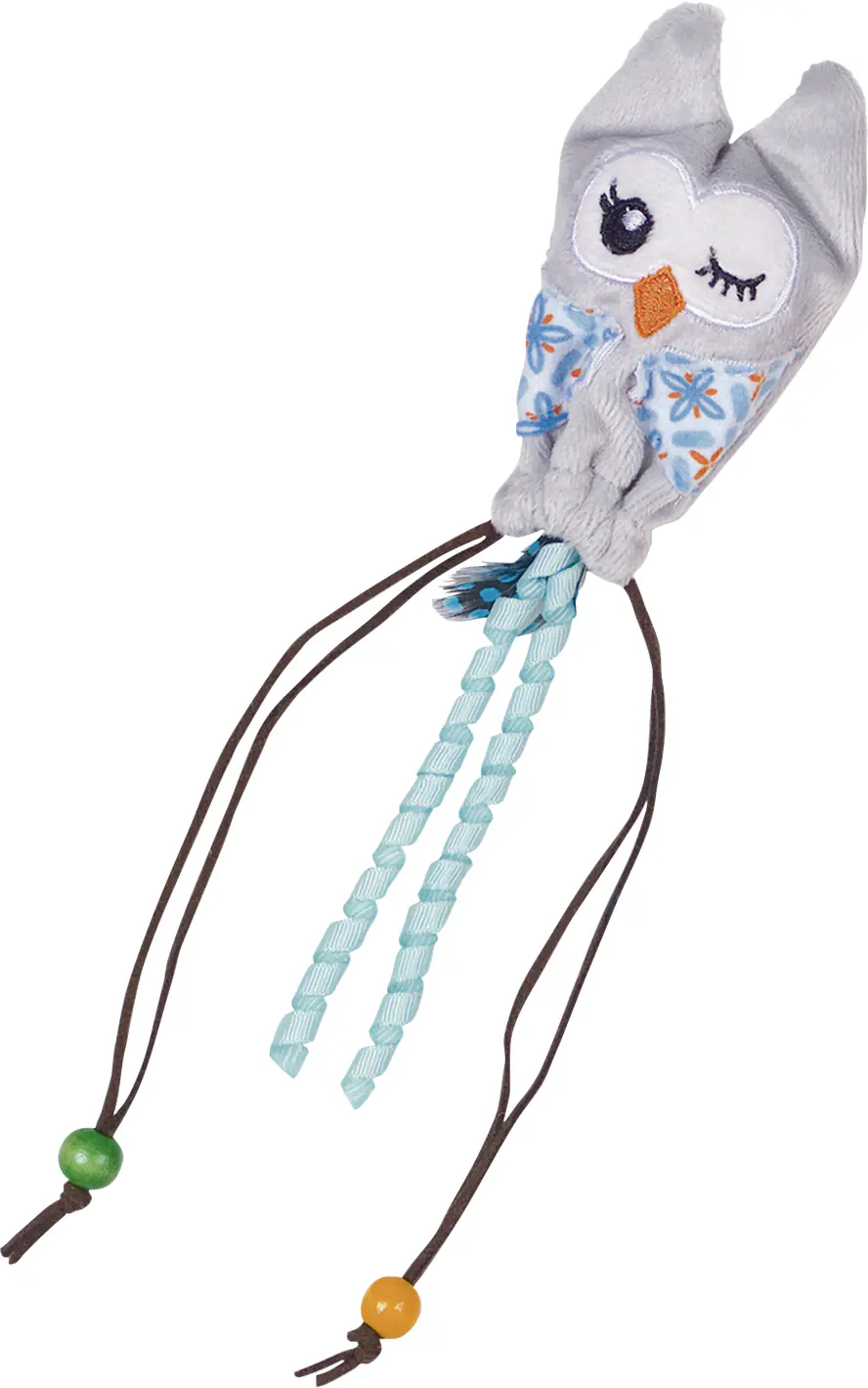 Nobby Plüsch Eule mit Holzkugel 25 cm blau