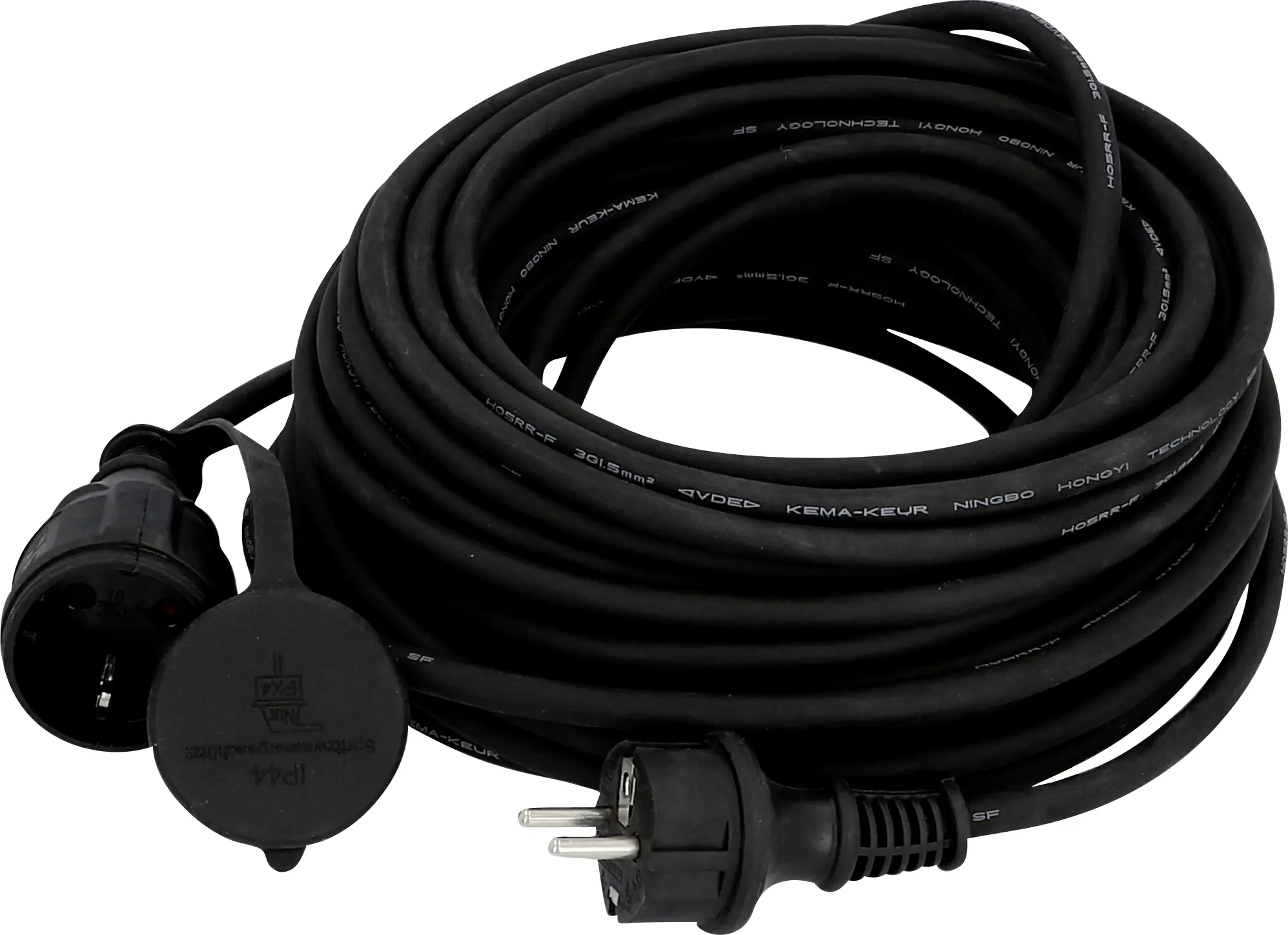 Verlängerungskabel Außen 20 Meter H05RR-F3G1,5, schwarz