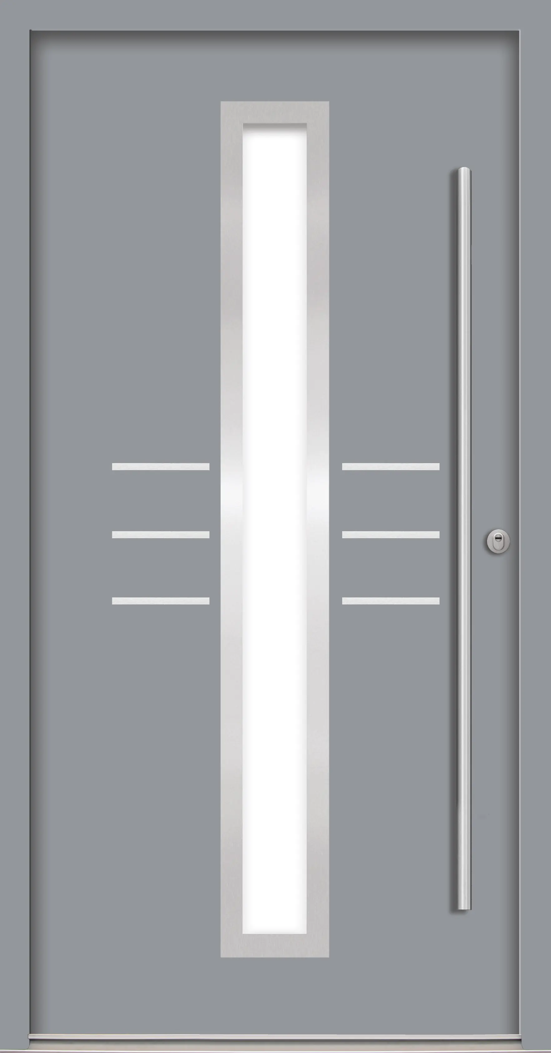 Splendoor Haustür Passivedoor Premium B07 RC2 Grau DIN Rechts 100 x 210 cm