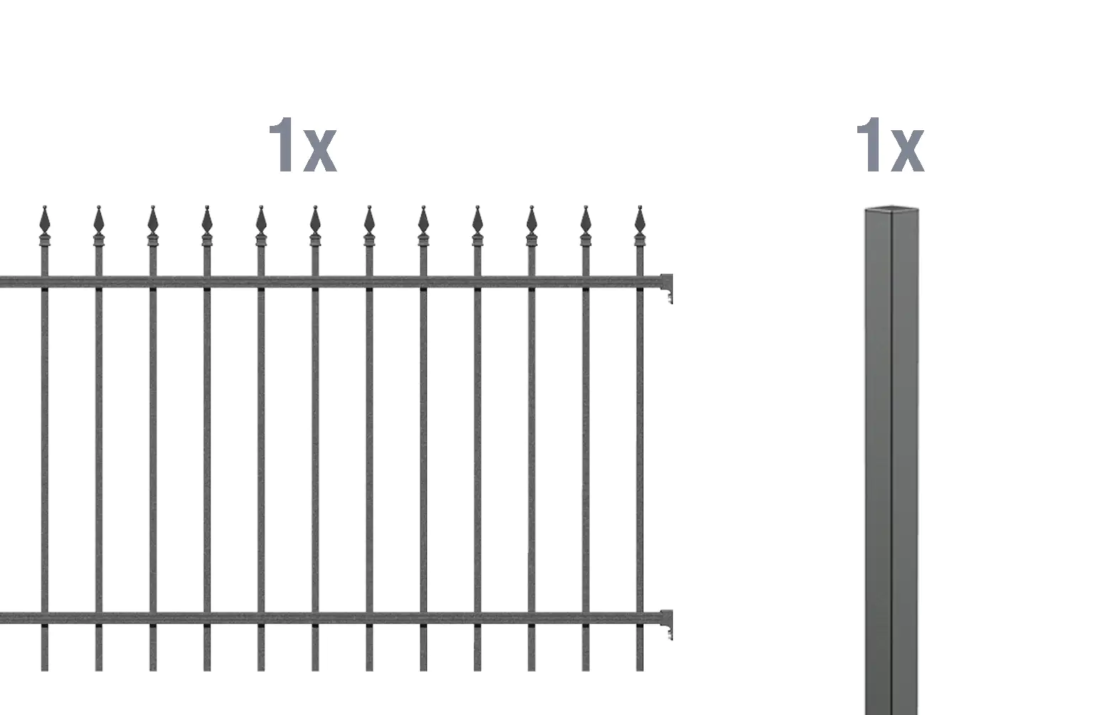 Alberts Komplettset Zaun Chaussee 2 m 100 cm anthrazit zE Alberts Komplettset Zaun Chaussee 2 m 100 cm anthrazit zE