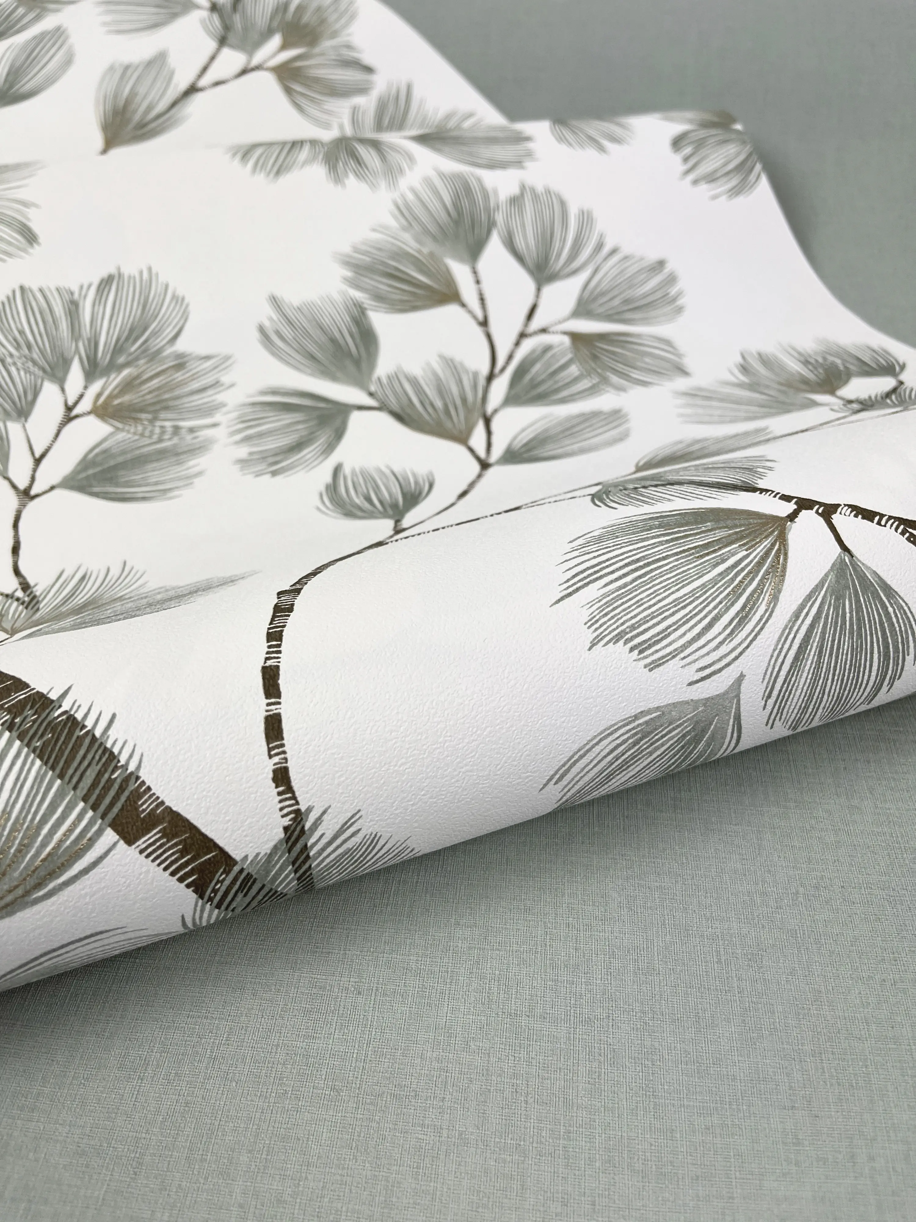 Rasch Vliestapete 690743 Selection, Textilstruktur grün, 10,05 x 0,53 m