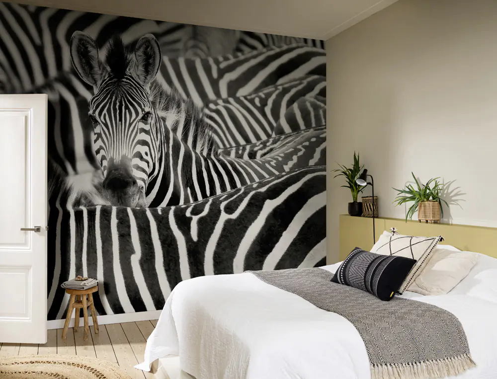 Rasch Vlies Fototapete 363609 Schwarz-Schwarz-Weiß Muster & Motive 3 m x 3,71 m