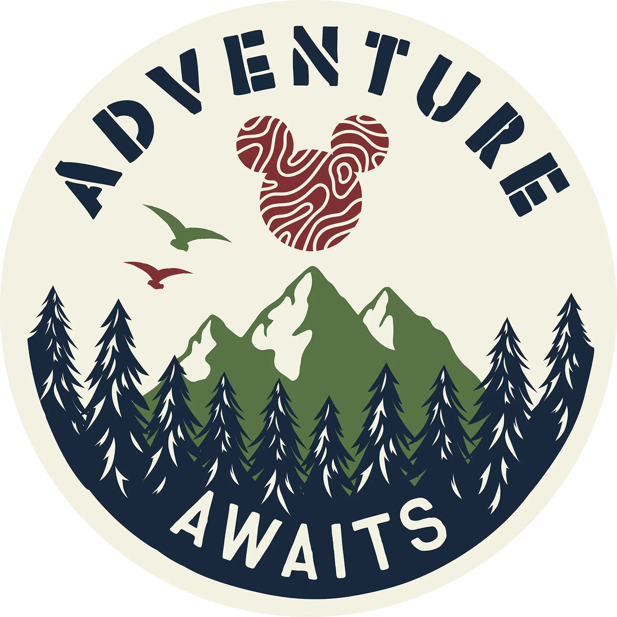 Komar Vlies Fototapete Dot Mickey Adventure Ø 128 cm, selbstklebend