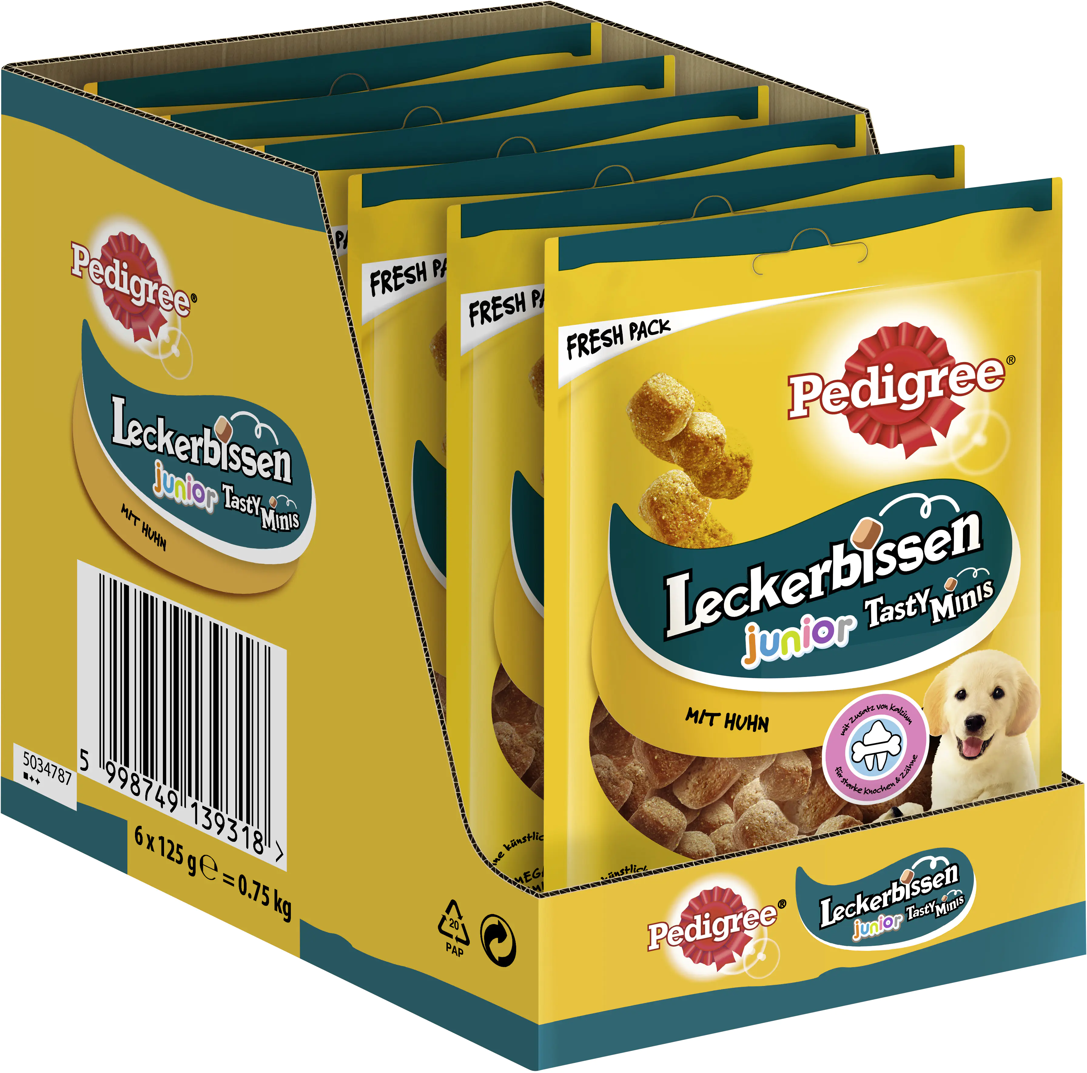 Pedigree Hundesnack Leckerbissen Tasty Minis Junior mit Huhn