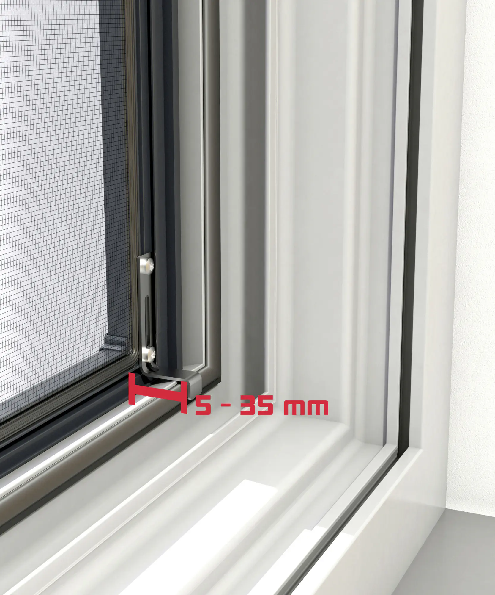 Windhager IS Fliegenschutz-Fenster Plus 140 x 150 cm schwarz/anthrazit
