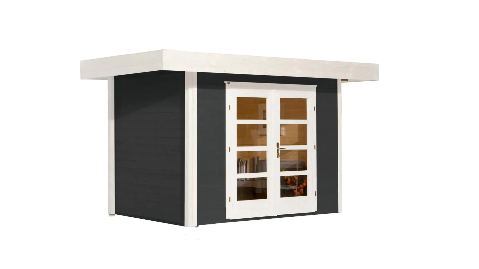 Weka Designhaus 126 295 x 241 cm anthrazit mit Fußboden