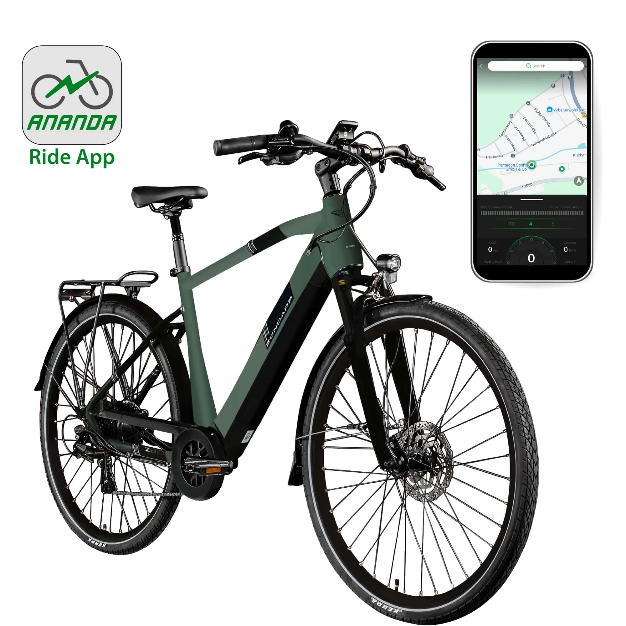 Zündapp E-Bike Z810 Trekking 28 Zoll 8-Gang 550 Wh dunkelgrün metallic