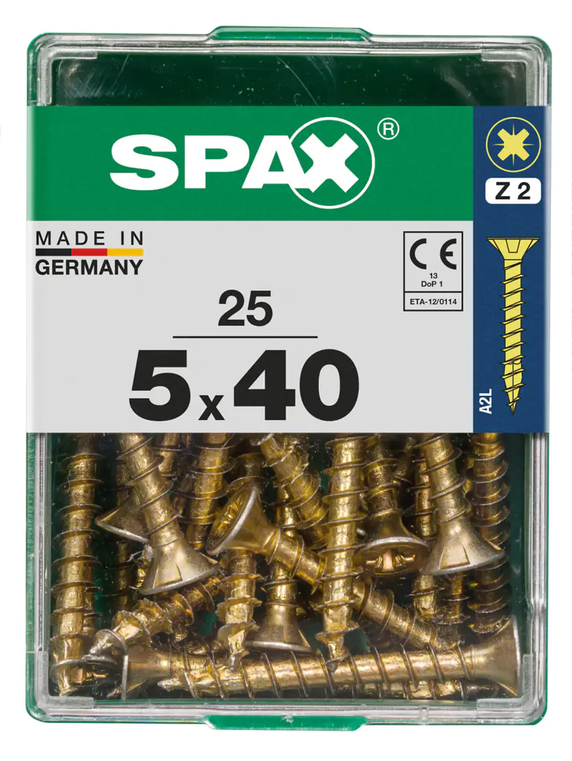 Spax Universalschrauben 5.0 x 40 mm PZ 2 - 25 Stk.