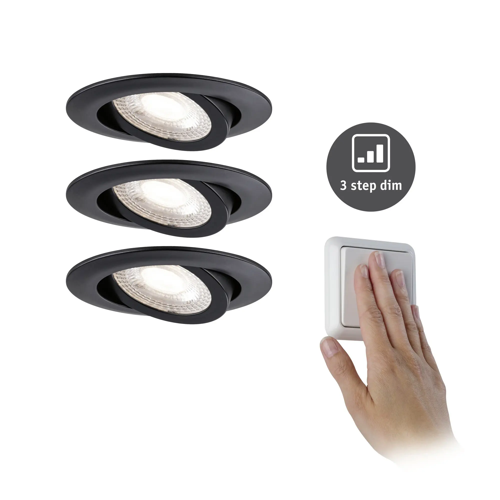 Paulmann LED Einbauleuchte schwarz schwenkbar