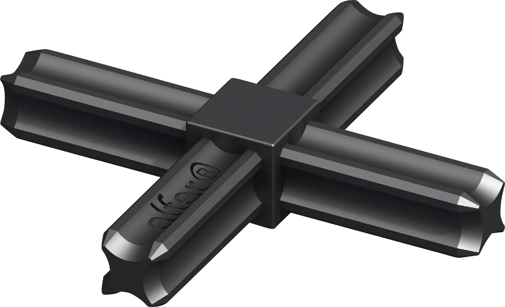 alfer Kreuz-Verbinder, 4 Zapfen 7.5 mm 7.5 mm Kunststoff glatt schwarz