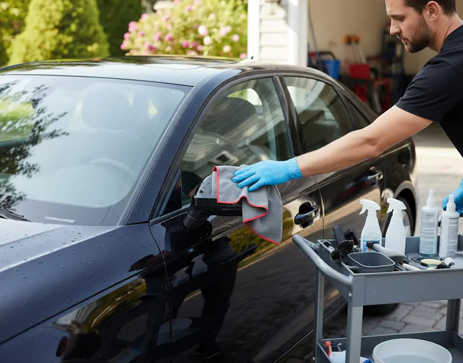 Walser Cockpit Reinigungstuch 2in1, Mikrofasertuch mit Bürste 40x40 cm