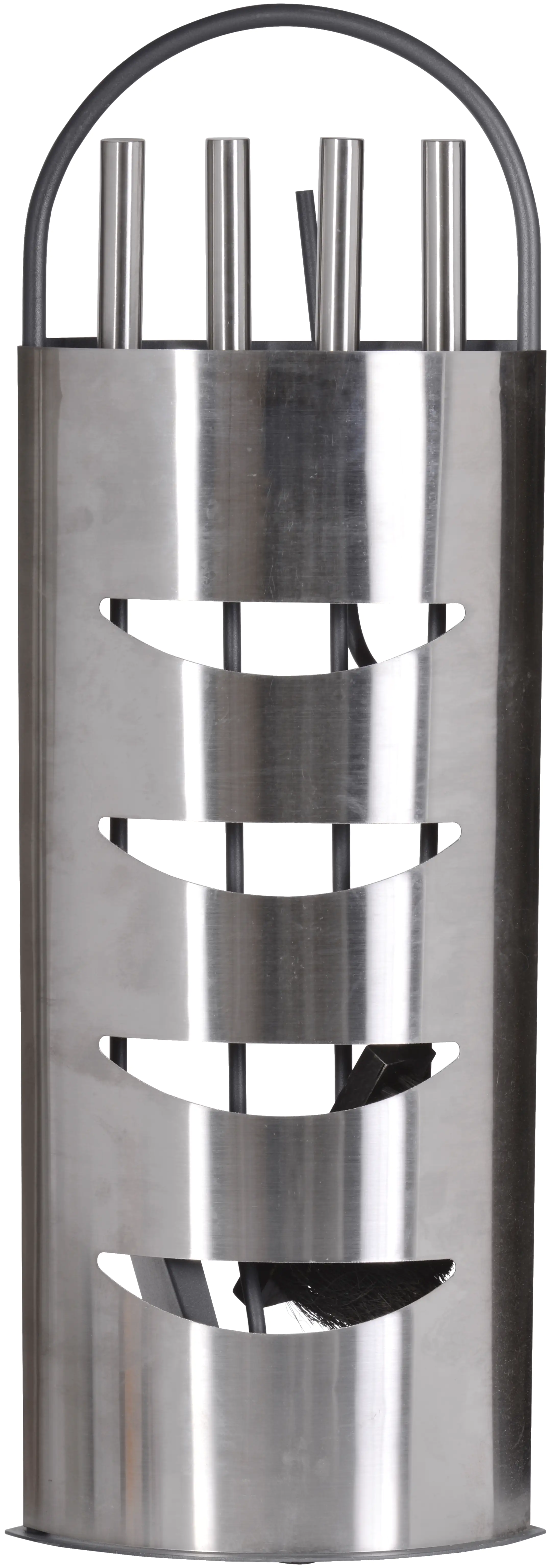 Kaminbesteck 5-teilig Ständer aus Edelstahl