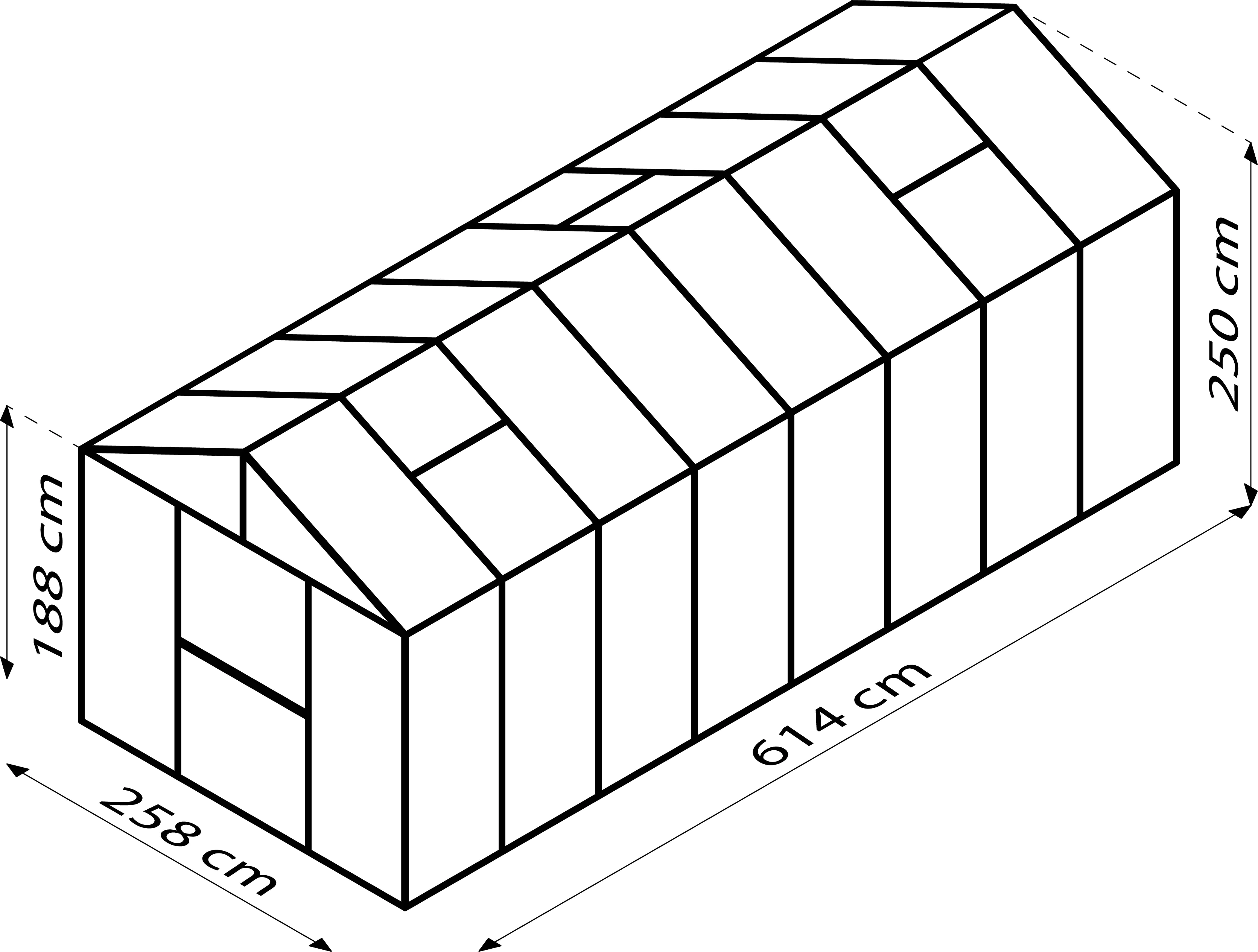 Vitavia Gewächshaus Zeus 15700 266 x 622 cm 3 mm Sicherheitsglas Vitavia Gewächshaus Zeus 15700 266 x 622 cm 3 mm Sicherheitsglas
