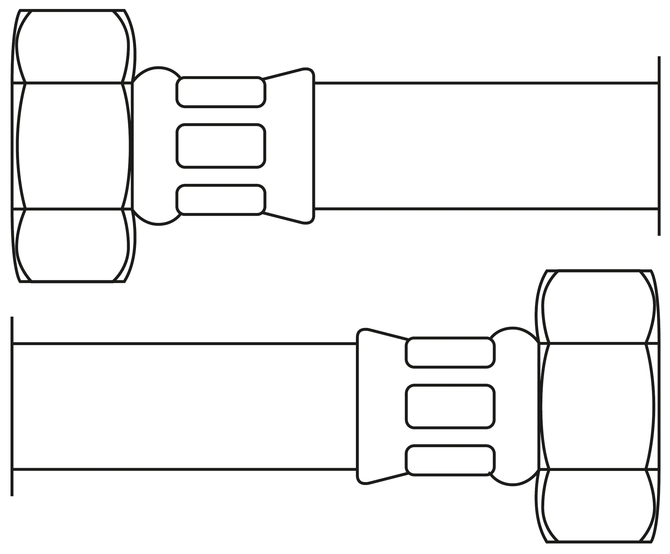 Techline Panzerschlauch IG 1" x IG 1", DN25, 100 cm