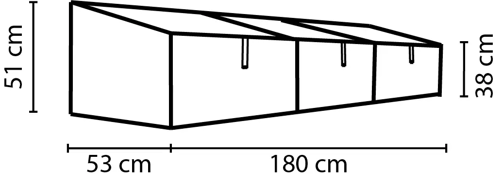 Vitavia Frühbeet Gaia 3X 53 x 180 cm inkl. 3 Dachfenstern