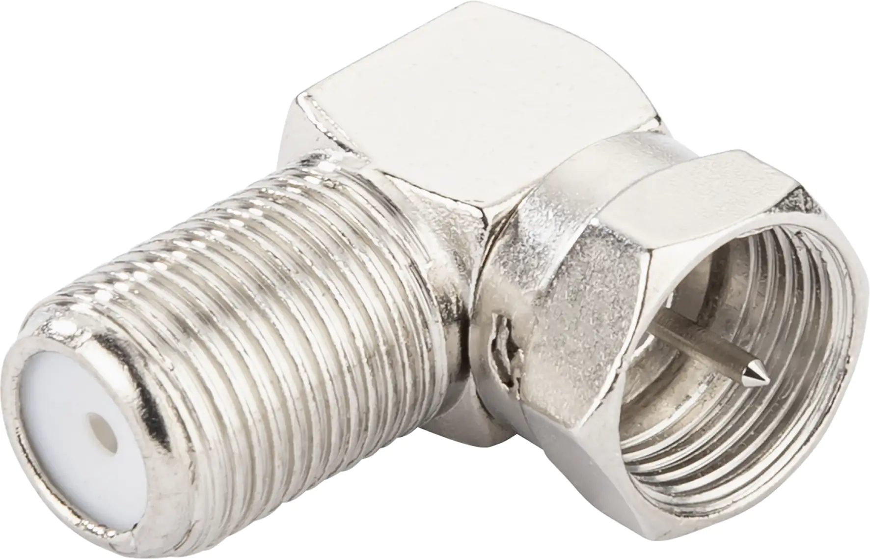 Schwaiger F Winkeladapter WAD8321 531 silber, 90° gewinkelt, 1x F Stecker / 1x F Buchse Schwaiger F Winkeladapter WAD8321 531 silber, 90° gewinkelt, 1x F Stecker / 1x F Buchse