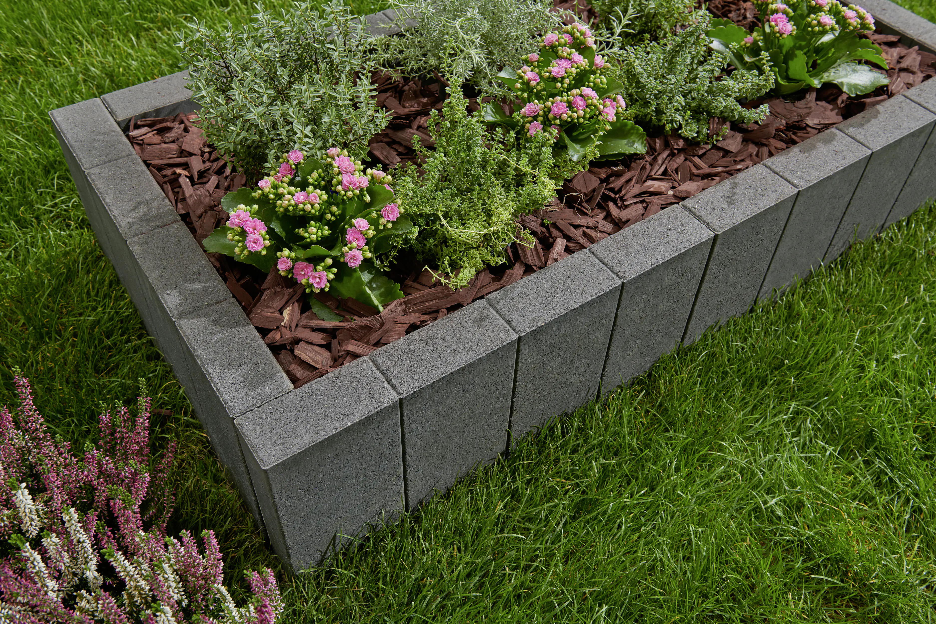 Kann Palisade Rechteck 50 x 25 x 6 cm anthrazit