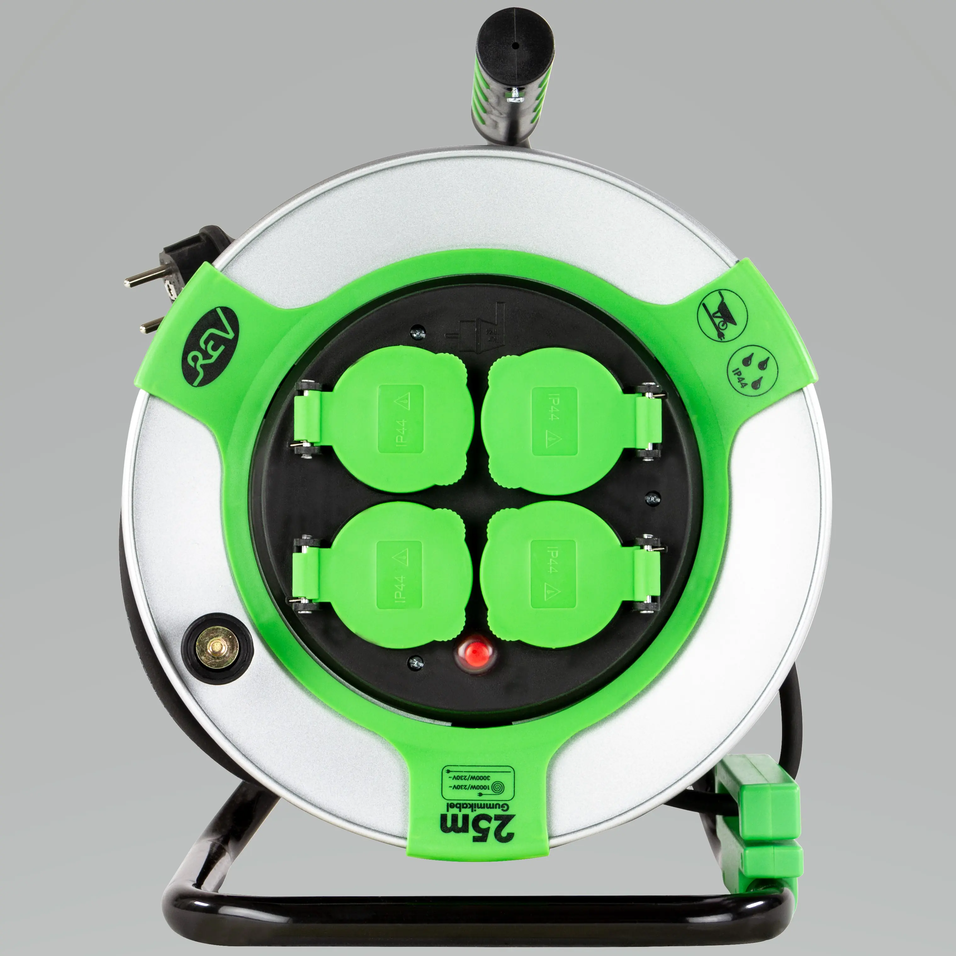 REV Kabeltrommel 25m H0RR-F3G 1,5 mm² Metall schwarz grün REV Kabeltrommel 25m H0RR-F3G 1,5 mm² Metall schwarz grün