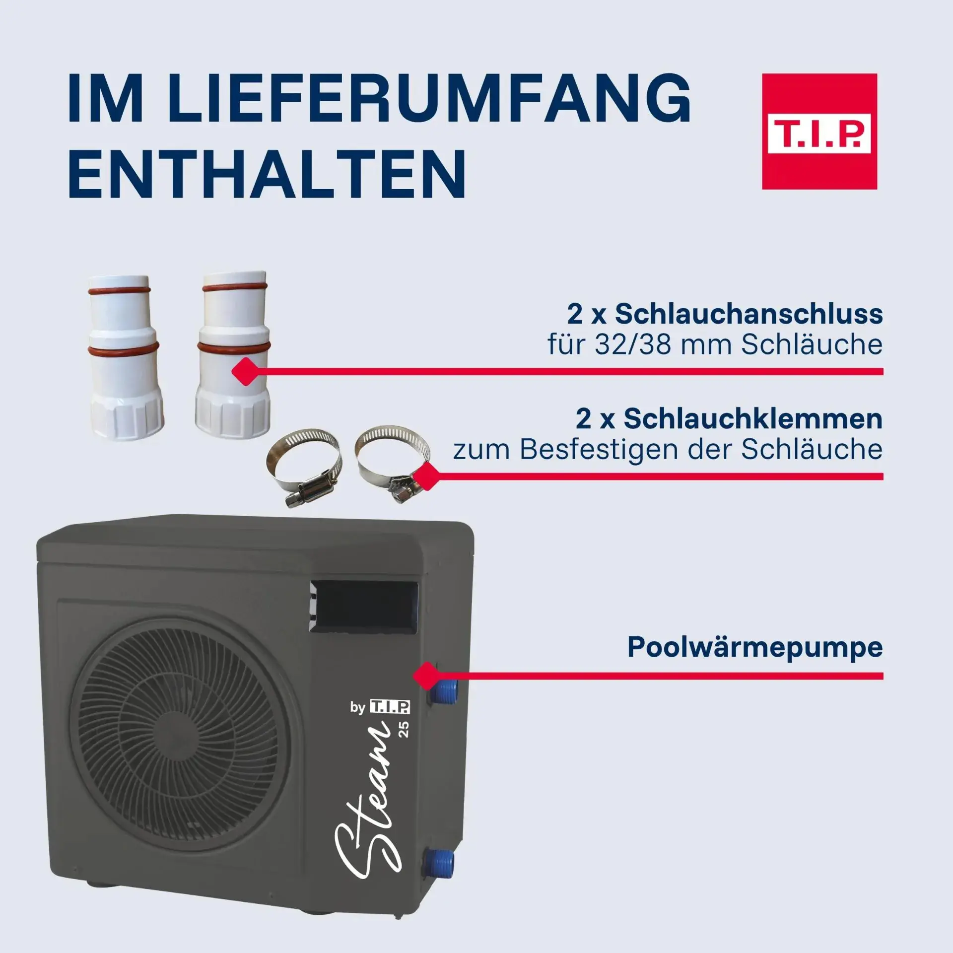 T.I.P. Pool-Wärmepumpe STEAM 25, für Pools bis 20 m³
