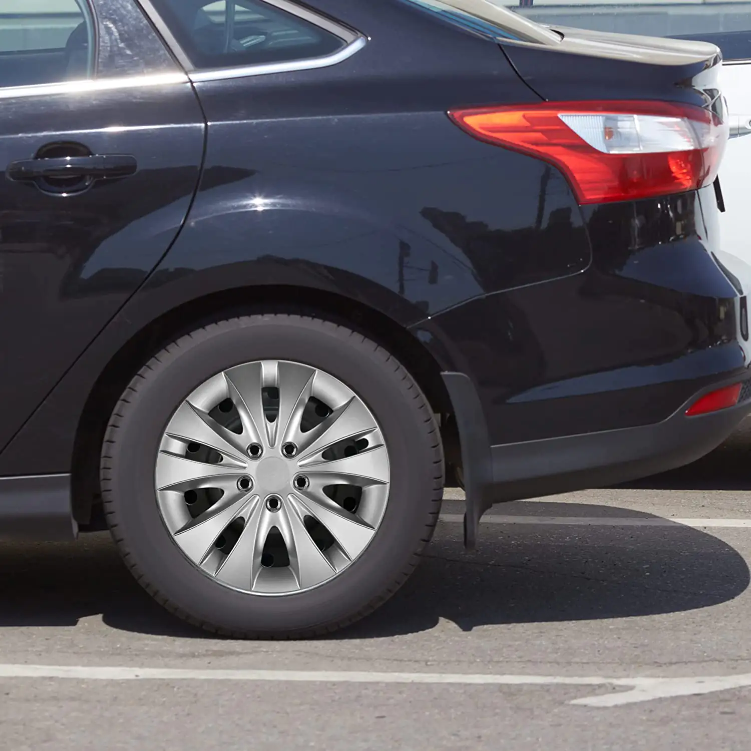 Cartrend Radzierblenden Storm 38 cm  (15 Zoll) silber 4 Stück