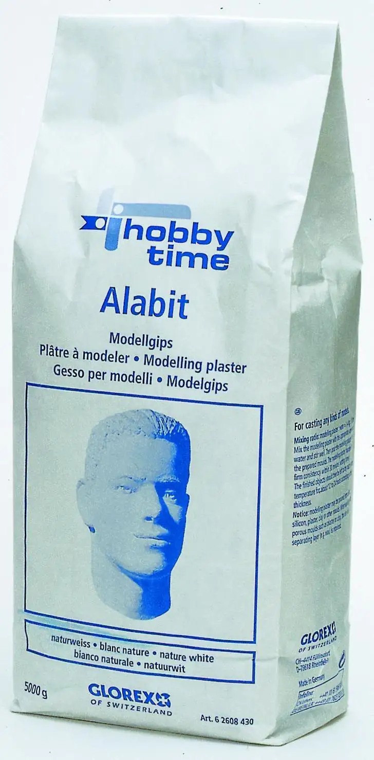 Glorex Alabit Modelliergips 5 kg, naturweiß