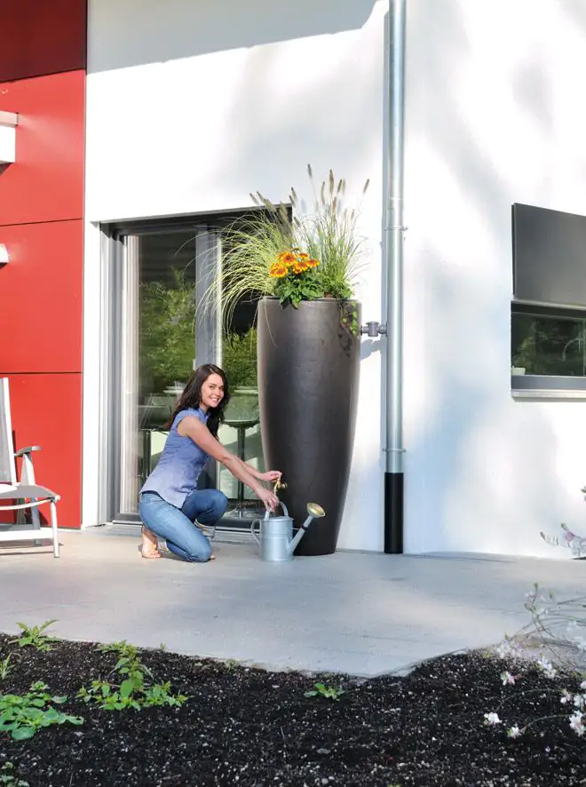 Garantia 2in1 Wasserbehälter 300 l, mokka, inkl. Pflanzschale