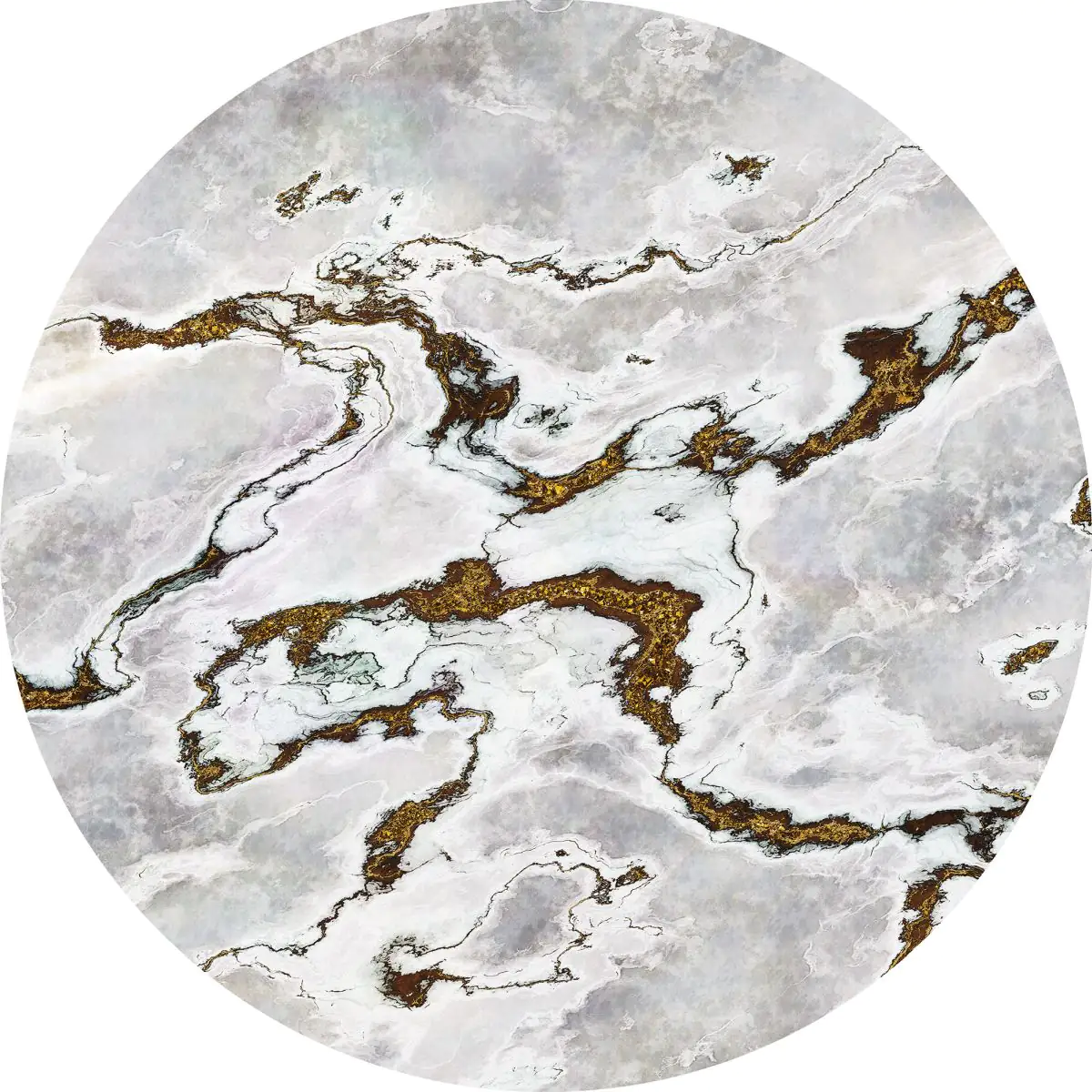 4036834090470 Komar Vlies Fototapete Dot Marble Vibe Ø 125 cm, selbstklebend