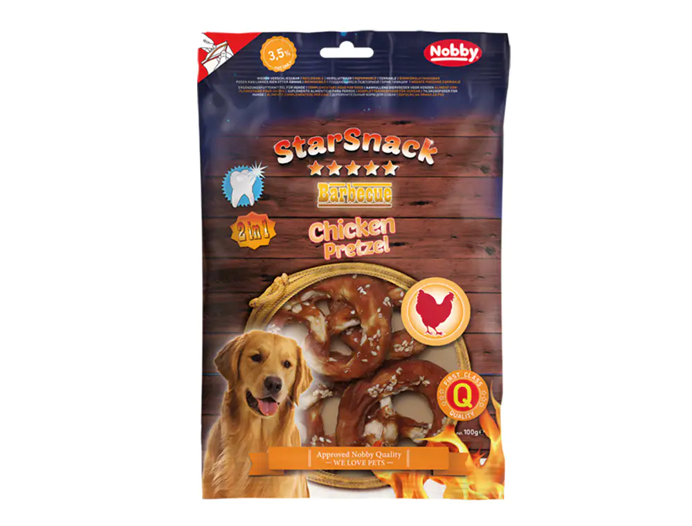 Nobby StarSnack Barbecue Chicken Pretzel Hundesnack 100 g