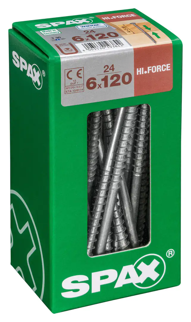 Spax Holzbauschrauben 6.0 x 120 mm TX 30 Tellerkopf - 24 Stk. Spax Holzbauschrauben 6.0 x 120 mm TX 30 Tellerkopf - 24 Stk.