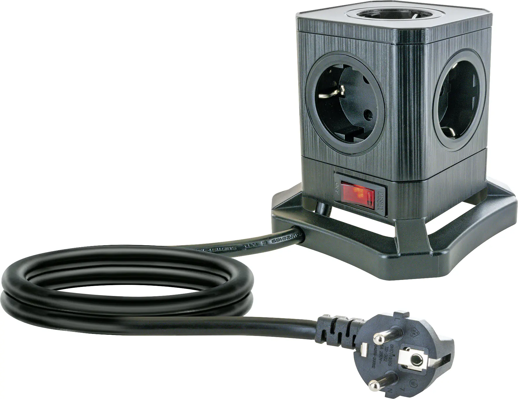 Schwaiger Steckdosenblock PowerTower 5x Haushaltsstecker (Typ F), 3x USB