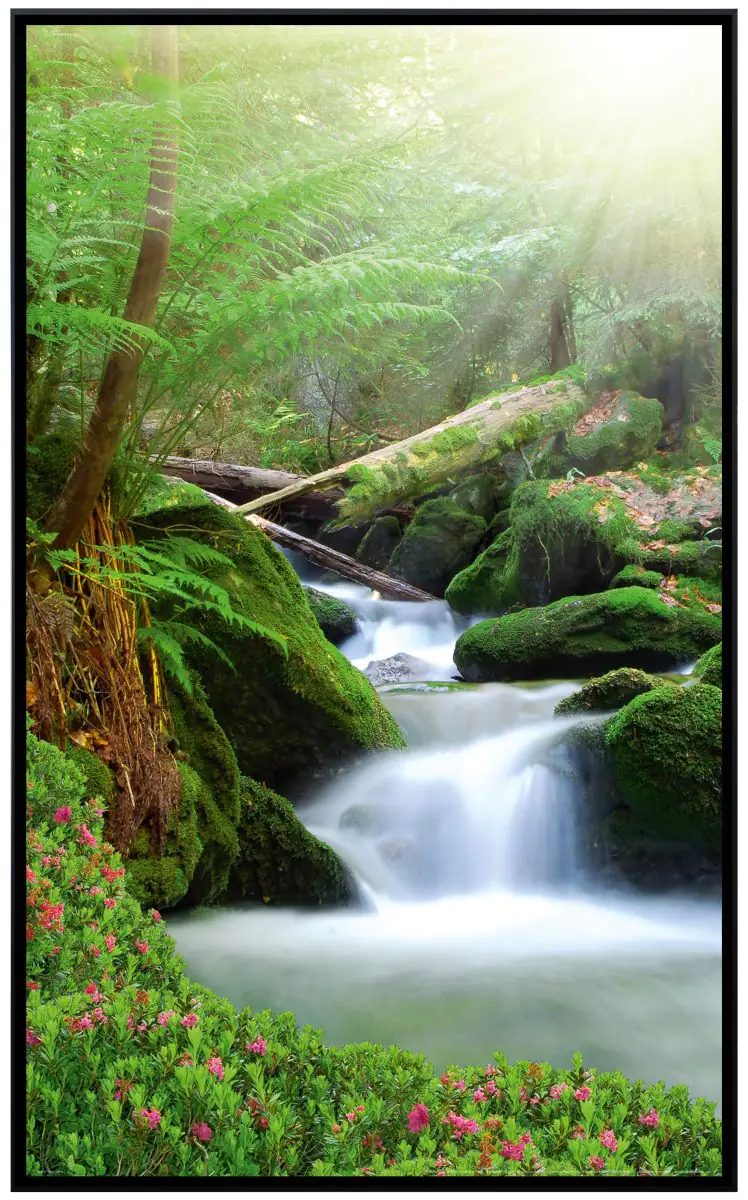 papermoon Infrarotheizkörper EcoHeat 90x120 cm 1200 Watt, Wasserfall Moos