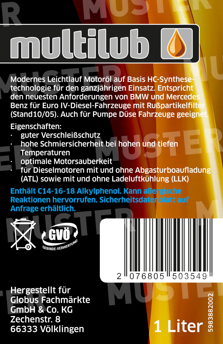 Multilub Motoröl 5W-40 DPF 1L