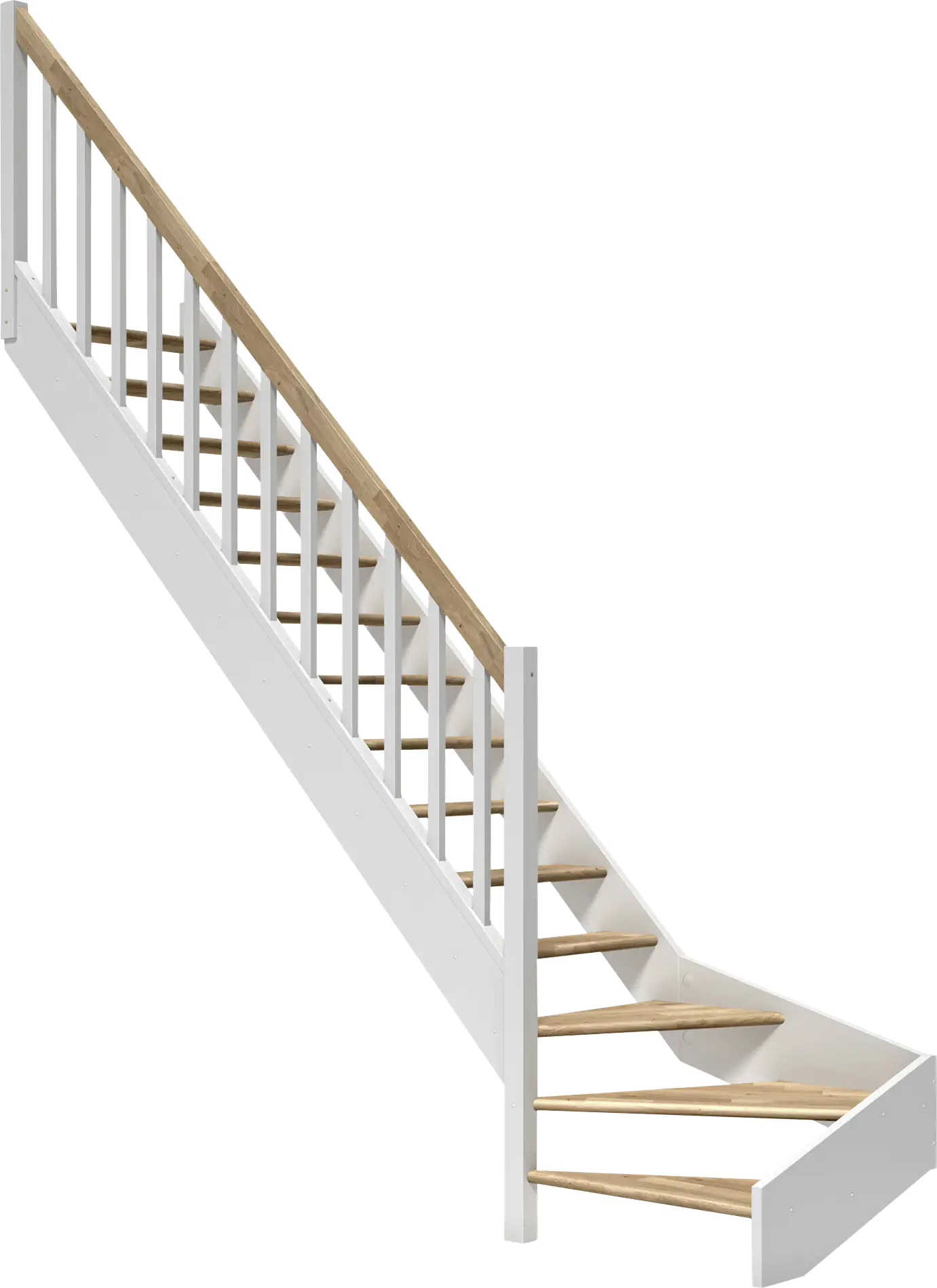 Dolle Raumspartreppen Paris 1/4-gew. Eiche weiß inkl. Geländer Dolle Raumspartreppen Paris 1/4-gew. Eiche weiß inkl. Geländer