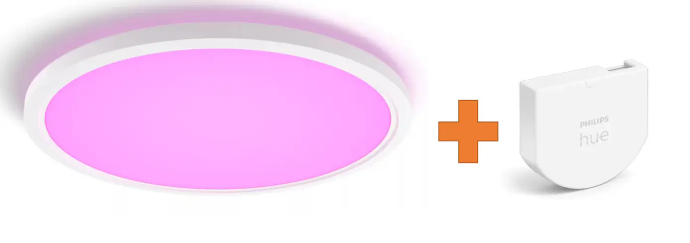 Philips Hue LED Deckenleuchte Tento + Wandschalter rund weiß Ø 55 cm RGB Philips Hue LED Deckenleuchte Tento + Wandschalter rund weiß Ø 55 cm RGB