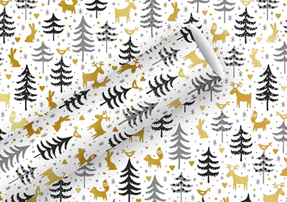 Braun & Company Geschenkpapier Forest Friends Alu 1,5 m x 70 cm