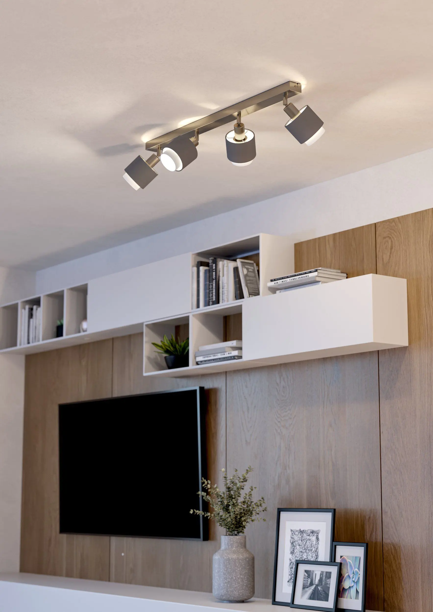 Eglo 4er Spot Bellizzi nickel matt grau 75 x 18,5 cm E14