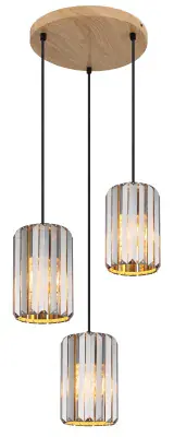 Globo Hängeleuchte Run 3 Ø 35 x 120 cm holzoptik