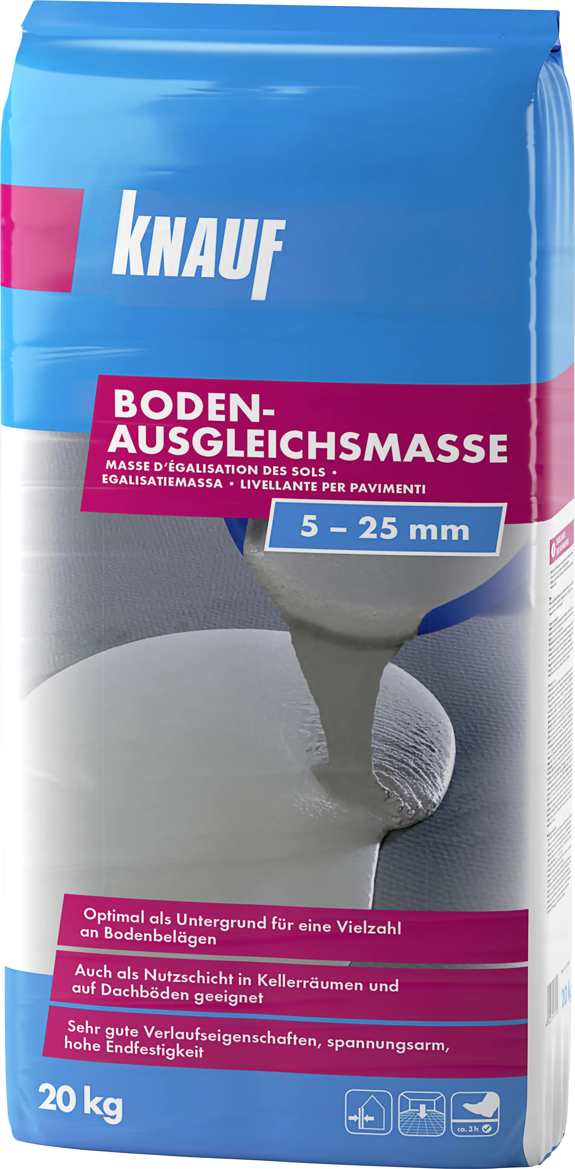 Knauf Bodenausgleichsmasse grau, 20 kg, für Innen und Außen Knauf Bodenausgleichsmasse grau, 20 kg, für Innen und Außen
