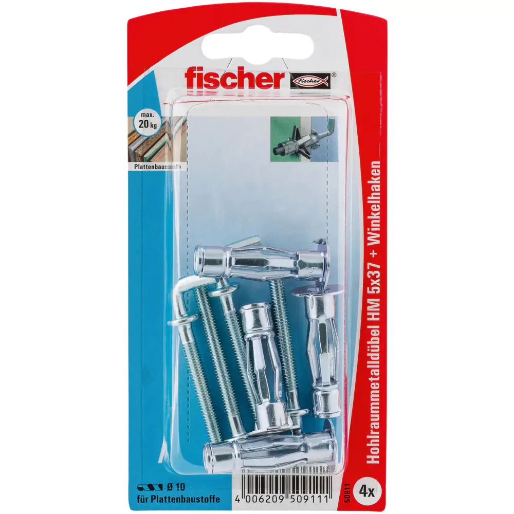 Fischer Hohlraumdübel aus Metall 5.0 x 37 mm - 4 Stück Fischer Hohlraumdübel aus Metall 5.0 x 37 mm - 4 Stück