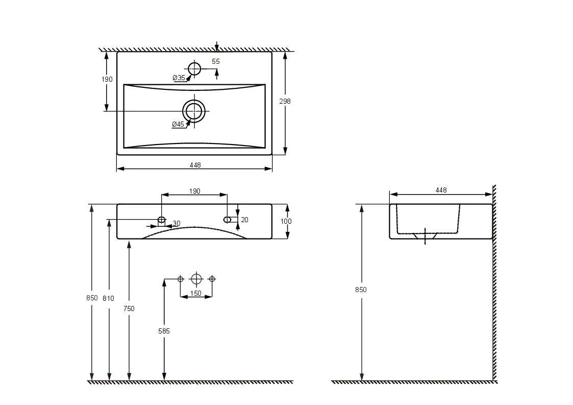 4333692056496_2 Primaster Keramikwaschbecken 44,8 cm Solea weiß