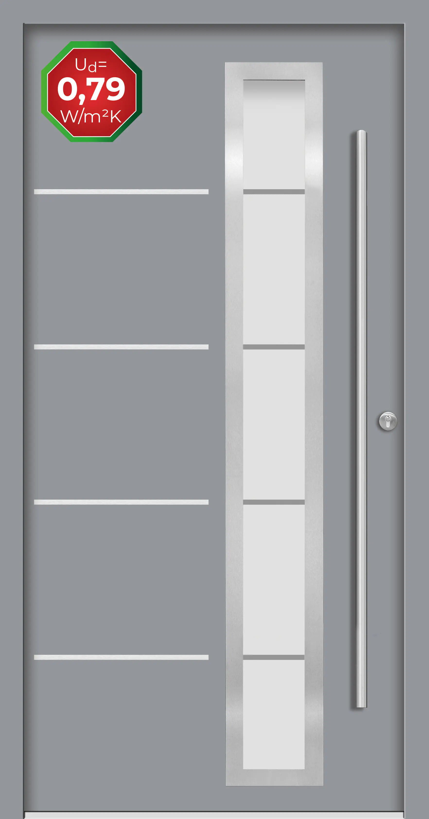 Splendoor Haustür Passivedoor Premium B06 Grau DIN Rechts 110 x 210 cm