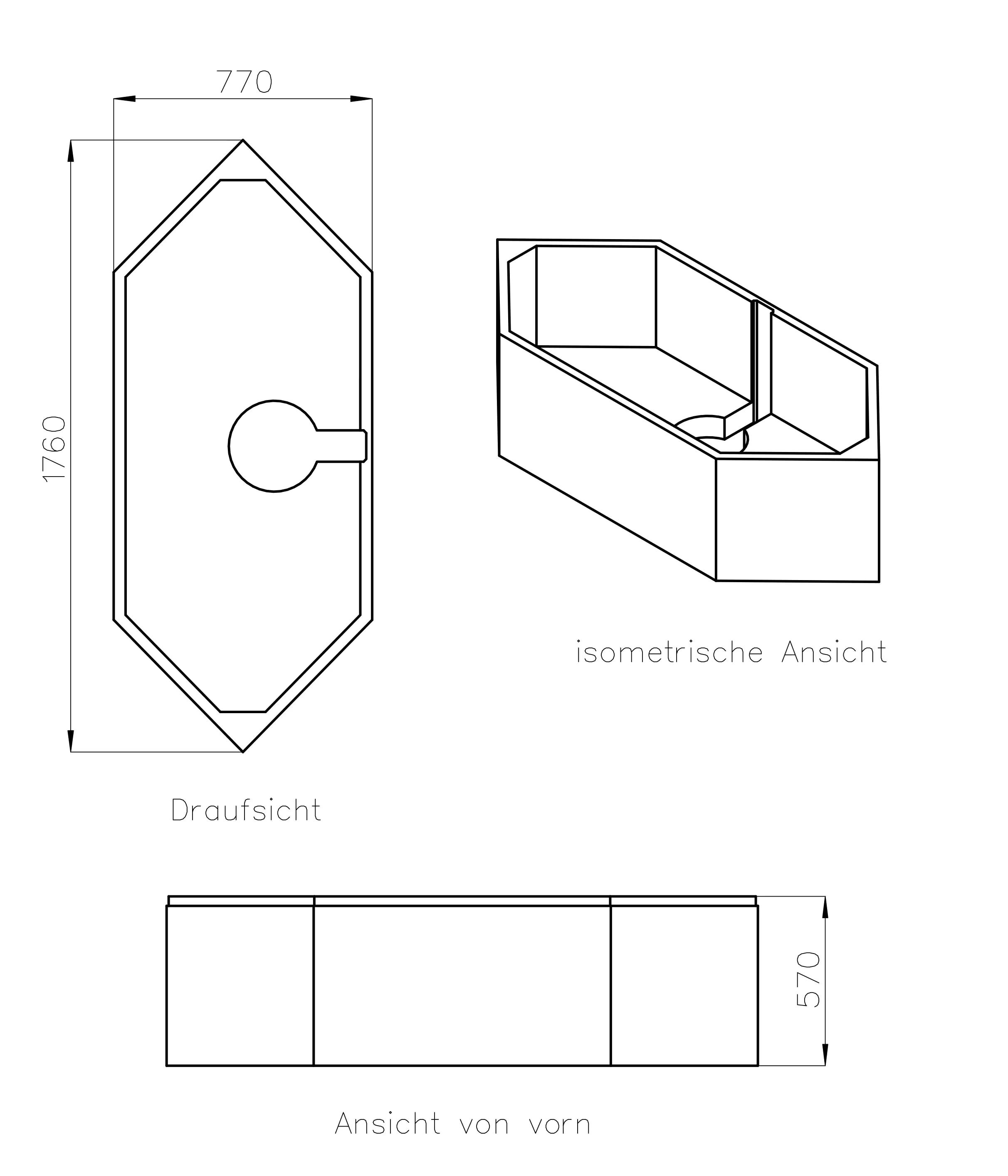 Ottofond Wannenträger Sierra 1760 x 770 mm